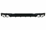 Difuzor Bara Spate si Ornamente Evacuare Audi A6 C8 4K Avant Sedan (2018-up) S6 Design Negru Lucios Performance AutoTuning