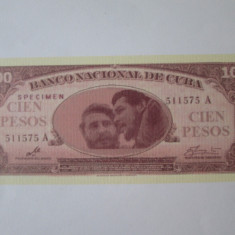 Cuba 100 Pesos Specimen UNC:Fidel Castro+Ernesto Che Guevara,bancnota fantezie