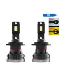 Set 2 leduri auto H7 Canbus, 3000K/6000K, putere 50W, luminozitate 10.000 Lm, 12-24V