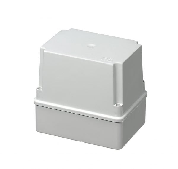 Doza aplicata patrata 150x110x140mm IP56 inalta pentru distributie jonctiune ABS rezistenta UV fara presetupe margini netede