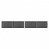 VidaXL Set de panouri de gard, negru, 699 x 105 cm, WPC