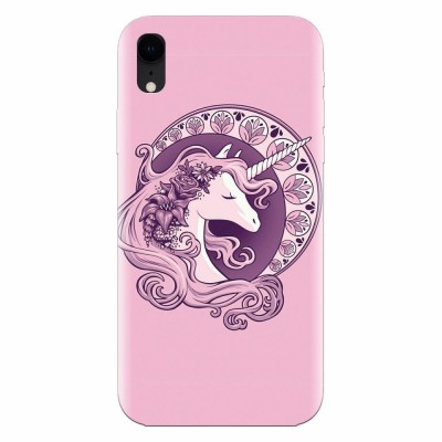 Husa silicon pentru Apple Iphone XR, Purple Unicorn foto