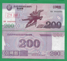 = COREA DE NORD - 200 WON - 2008 - SPECIMEN - UNC = foto