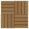 Placi podea &icirc;n relief, WPC, 11 buc., 30x30 cm 1 mp, culoare tec GartenMobel Dekor, vidaXL