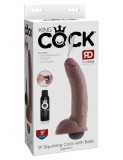 Dildo Cos stropit de 9&quot; cu bile maro