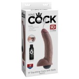 Dildo Cos stropit de 9" cu bile maro