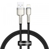 Cablu Date si Incarcare USB-A - Lightning Baseus Cafule Metal Series, 18W, 0.25m, Negru CALJK-01, Apple