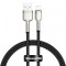 Cablu Date si Incarcare USB-A - Lightning Baseus Cafule Metal Series, 18W, 0.25m, Negru CALJK-01