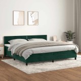 vidaXL Pat box spring cu saltea, verde &icirc;nchis, 200x200 cm, catifea 3141266