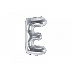 Balon folie metalizata litera E, argintiu, 35cm foto