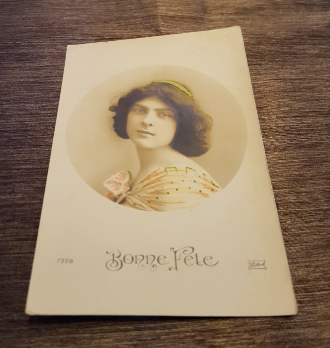 &#039;Bonne F&ecirc;te&#039; Carte poștală vintage &ndash; Franța