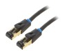 Patch cord S/FTP Cat 8 OFC PVC Negru 1m Aurit, Vention
