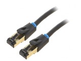 Patch cord S/FTP Cat 8 OFC PVC Negru 1m Aurit, Vention