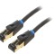 Patch cord S/FTP Cat 8 OFC PVC Negru 1m Aurit