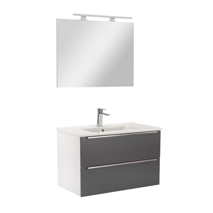 Mobilier complet de baie Vario Trim 80 alb-antracit