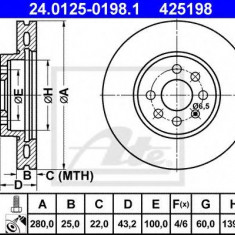 Disc frana OPEL ASTRA H GTC (L08) (2005 - 2016) ATE 24.0125-0198.1