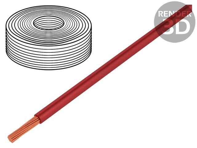 Cablu Electric Litat Cu PVC 1x2,5mm2 Roșu 450/750V