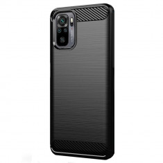 Husa Flexibila Antisoc Carbon pentru Xiaomi Redmi Note 10 / Redmi Note 10S, Negru foto