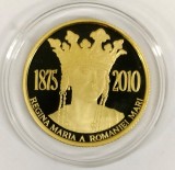 100 LEI 2010 - MONEDA AUR - REGINA MARIA - 135 ANI DE LA NASTERE