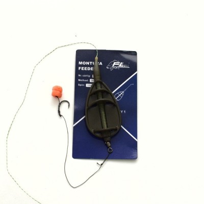MONTURA FEEDER FL METHOD FARA TIJA 30G CARLIG NR 8 SPIN 10MM CU PORUMB FLOTANT E M foto