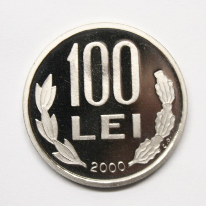 100 LEI 2000 DIN SET DE MONETARIE 2000 . PROOF .