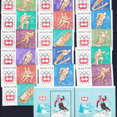 DB1 Olimpiada Innsbruck 1964 Ungaria 2 x 8 v. + 2 x SS DT. + NDT. SS MNH