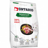 Ontario Cat Sensitive rață și miel 2 kg