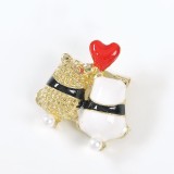 Brosa martisor doi indragostiti