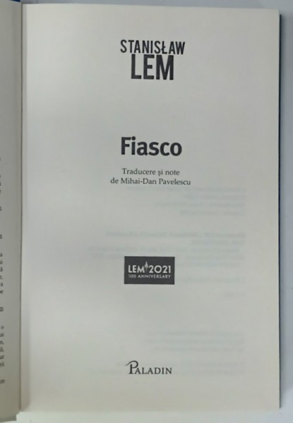 FIASCO de STANISLAW LEM , 2021