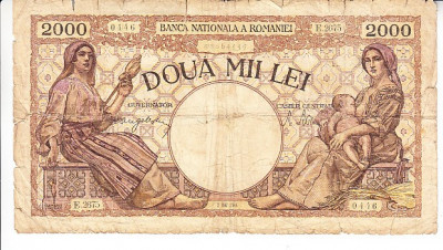 B12 - Bancnota Romania - 2000 lei emisiune mai 1944 foto