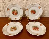 4 FARFURIOARE VECHI DIN PORTELAN- DESENE CU FRUCTE D15CM