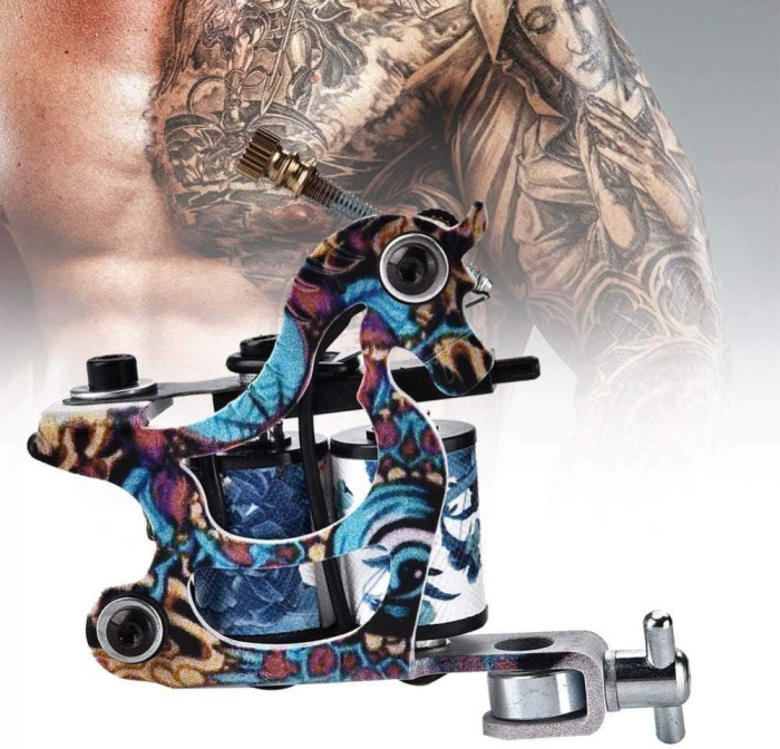 Pistol pentru tatuaj profesional, 10 bobine de &icirc;nfășurare, mașină de tatuaj din