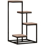 Outsunny Stand de Flori pe 4 Niveluri, Raft de Colt pentru Plante, Suport de Expunere pentru Ghivece, pentru Camera de Zi, Terasa, Balcon, Maro