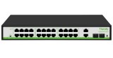 Switch PoE Tiandy cu 24 porturi Gigabit, 280W, 2 Uplink si 2 SFP