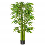 Cumpara ieftin Planta artificiala de bambus, cu ghiveci, 160cm, verde HOMCOM | Aosom RO
