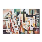 Tablou pictat manual cubism sintetic, Adagio pentru vioara in G minor, 100x70cm ulei pe panza, Vlad Soltan