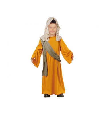 Costum carnaval Pastor pentru copii cu halat, esarfa si batic, 3 - 4 ani (92 - 104 cm) foto
