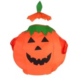 Cumpara ieftin Set 2 piese costum pentru Halloween, model dovleac, 150, 180 cm, poliester, portocaliu