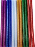 Set 12 baghete de silicon colorate cu sclipici diametru 11 mm si lungime 20 cm