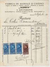 Romania, Fabrica de basmale si casanci, &quot;Adria&quot;, Factura, Bucuresti, 1930