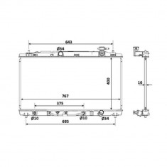 Radiator racire Lexus Es Model Es350, 2006-2012 Motor 3, 5 V6 204kw, Toyota Avalon, 01.2006- Motor 3, 5 V6 209kw, Camry (Xv40), 2006-2011 Motor 3, 5