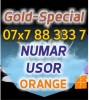 Numar Orange VIP Premium Gold Usor Platinum - Cartela SIM Noua, Cifre Speciale Prefix 07x7.88.333.7