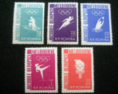 Jocurile Olimpice Melbourne, serie neuzata MNH, L.P. 422, 1956 foto