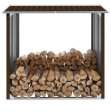 VidaXL Șopron depozitare lemne, maro, 172x91x154 cm, oțel galvanizat
