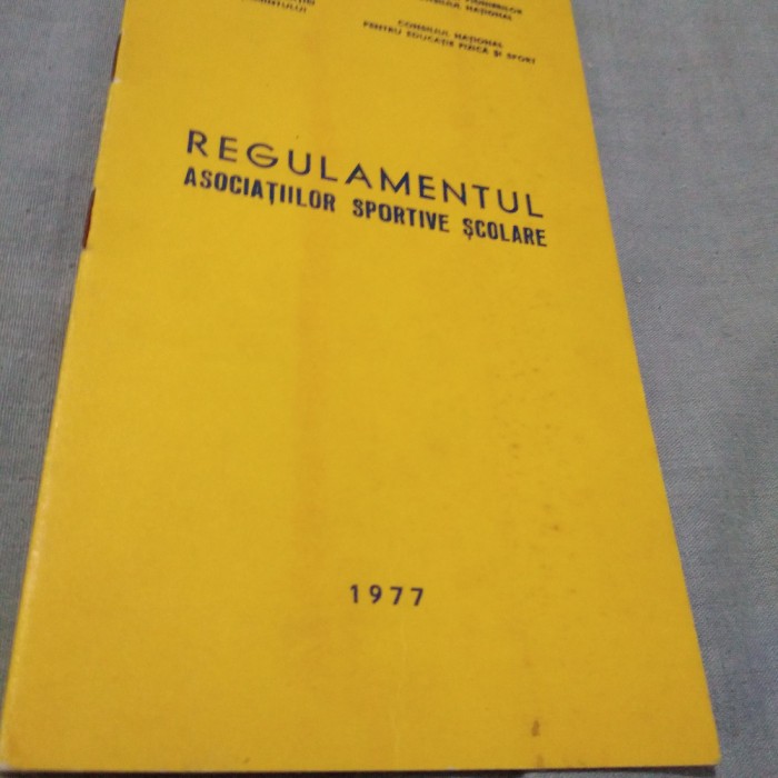 PLIANT REGULAMENTUL ASOCIATIILOR SPORTIVE SCOLARE 1977