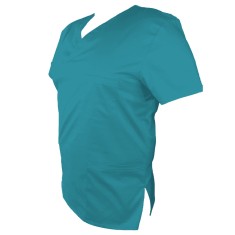Halat Medical Pe Stil, Turcoaz cu Elastan, Model Classic Barbati - M