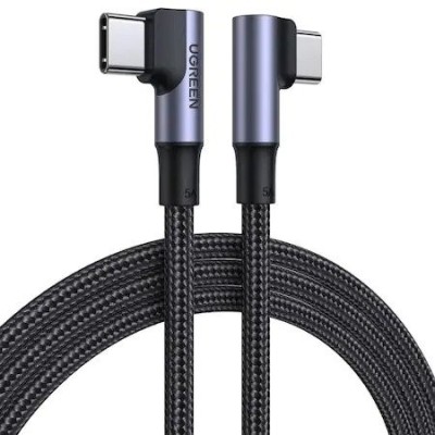 CABLU alimentare si date Ugreen, &amp;amp;quot;US335&amp;amp;quot;, Fast Charging Data Cable pt. smartphone, USB Type-C la USB Type-C 100W/5A Complete Angled 90xxxx, foto