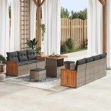 vidaXL Set de canapele pentru grădină 10 pcs Gri Gri &icirc;nchis