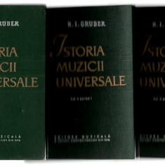 Istoria muzicii universale - R. I. Gruber - vol. I si Vol II partea 1 si 2, 1963