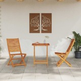 VidaXL Set Mobilier Exterior Manual 3 pcs Lemn Natural 60 x 60 x 75 cm
